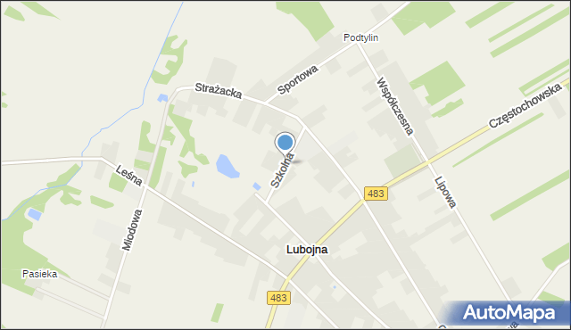 Lubojna, Szkolna, mapa Lubojna