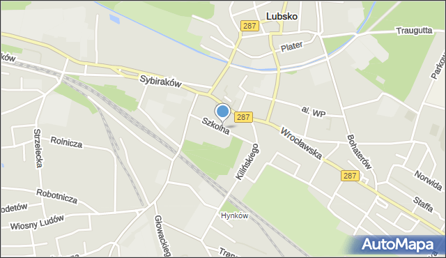 Lubsko, Szkolna, mapa Lubsko