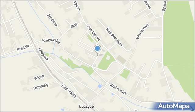 Łuczyce gmina Kocmyrzów-Luborzyca, Szkolna, mapa Łuczyce gmina Kocmyrzów-Luborzyca