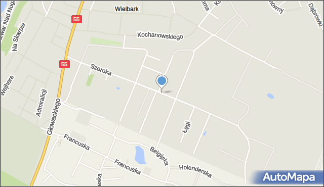 Malbork, Szeroka, mapa Malborka