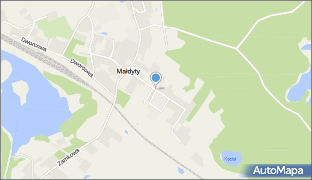 Małdyty, Szkolna, mapa Małdyty