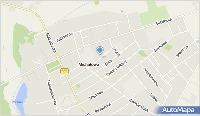 Michałowo powiat białostocki, Szkolna, mapa Michałowo powiat białostocki