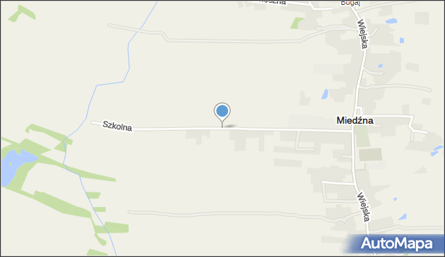 Miedźna, Szkolna, mapa Miedźna