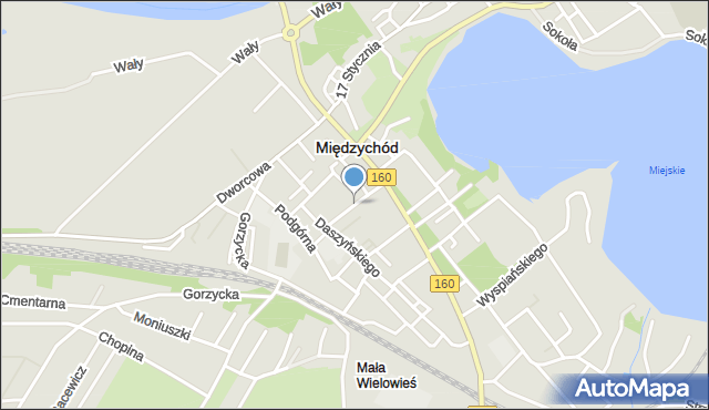 Międzychód, Szpitalna, mapa Międzychód