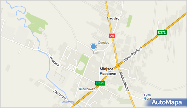 Miejsce Piastowe, Szkolna, mapa Miejsce Piastowe