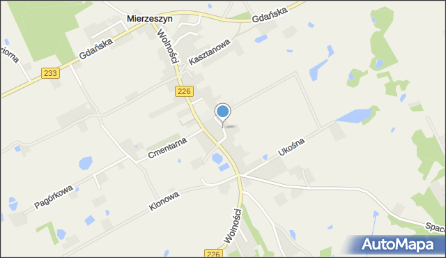 Mierzeszyn, Szkolna, mapa Mierzeszyn