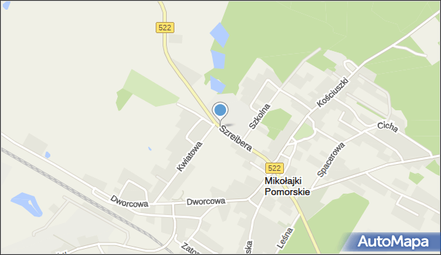 Mikołajki Pomorskie, Szreibera, mapa Mikołajki Pomorskie