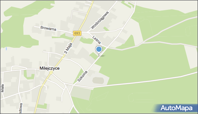 Milejczyce, Szkolna, mapa Milejczyce