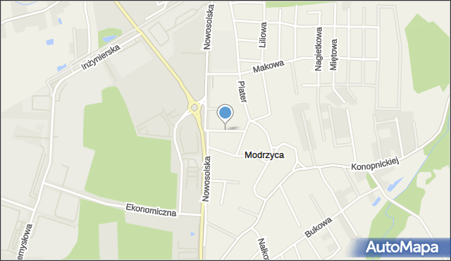 Modrzyca, Szkolna, mapa Modrzyca