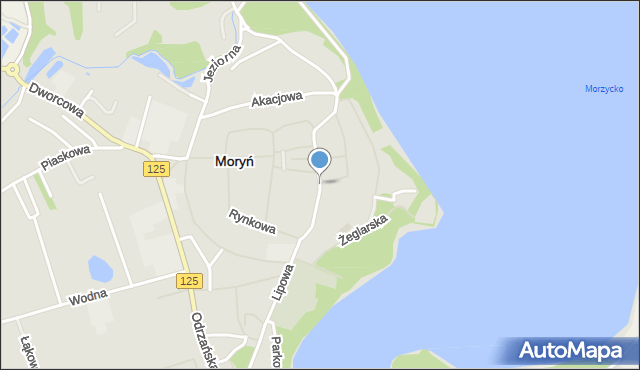 Moryń, Szkolna, mapa Moryń