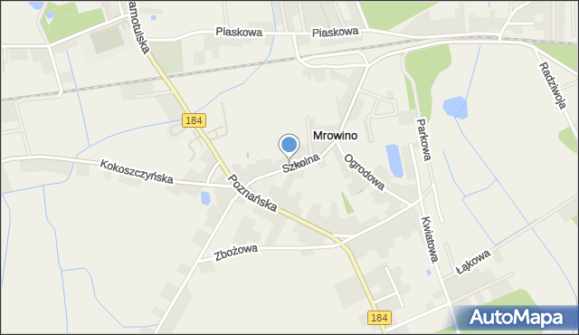 Mrowino, Szkolna, mapa Mrowino