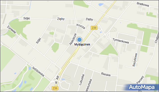 Myślęcinek, Szosa Gdańska, mapa Myślęcinek
