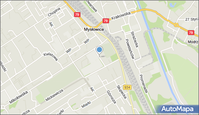 Mysłowice, Szpitalna, mapa Mysłowice