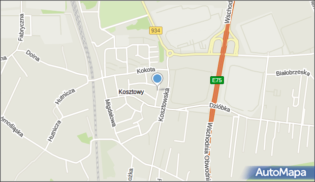 Mysłowice, Szafranka Józefa, ks., mapa Mysłowice