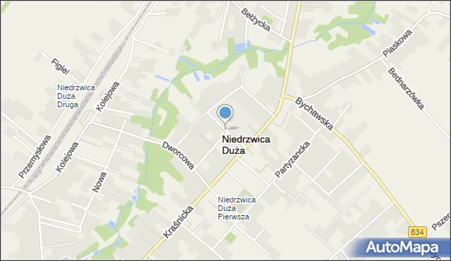 Niedrzwica Duża, Szkolna, mapa Niedrzwica Duża