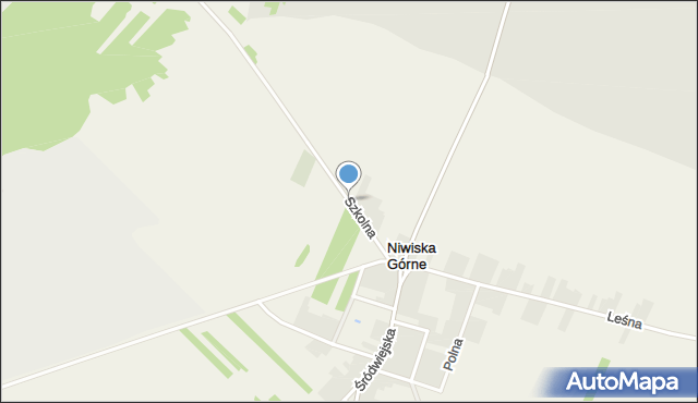 Niwiska Górne, Szkolna, mapa Niwiska Górne