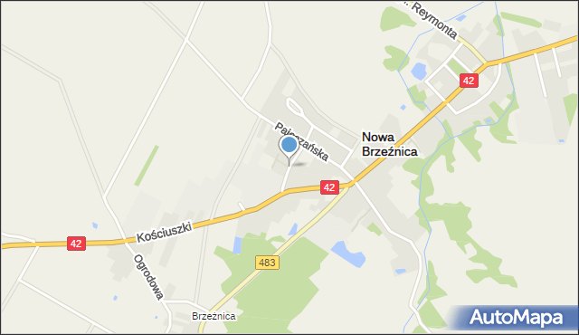 Nowa Brzeźnica, Szkolna, mapa Nowa Brzeźnica