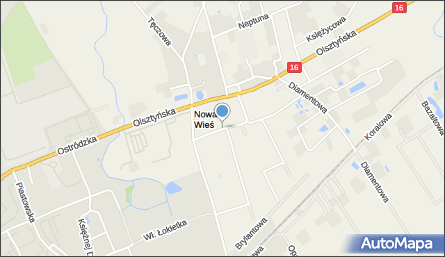 Nowa Wieś gmina Iława, Szafirowa, mapa Nowa Wieś gmina Iława