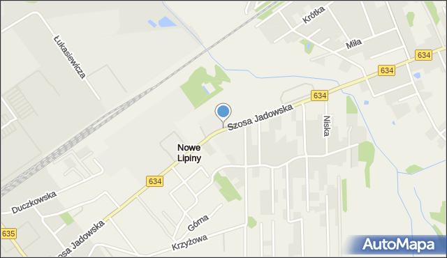 Nowe Lipiny, Szosa Jadowska, mapa Nowe Lipiny