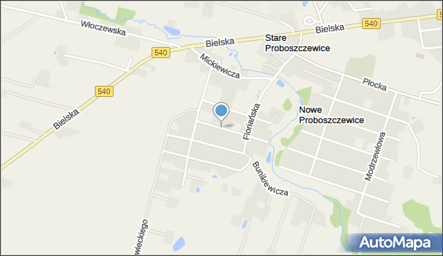 Nowe Proboszczewice, Szacherskiego Zbigniewa, mapa Nowe Proboszczewice