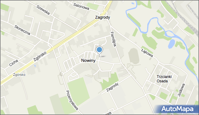 Nowiny powiat kielecki, Szkolna, mapa Nowiny powiat kielecki