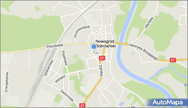 Nowogród Bobrzański, Szkolna, mapa Nowogród Bobrzański