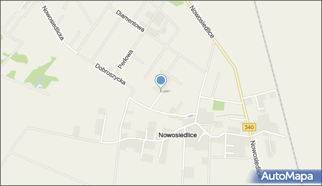 Nowosiedlice, Szafirowa, mapa Nowosiedlice