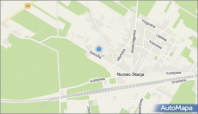 Nurzec-Stacja, Szkolna, mapa Nurzec-Stacja