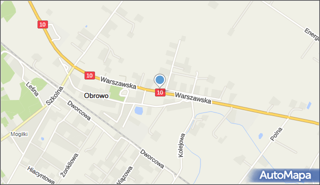 Obrowo powiat toruński, Szosa Warszawska, mapa Obrowo powiat toruński