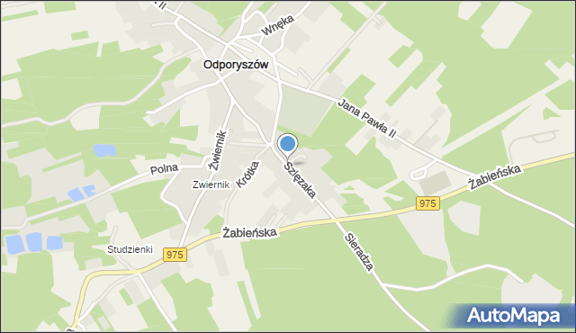 Odporyszów, Szlęzaka Antoniego, ks., mapa Odporyszów