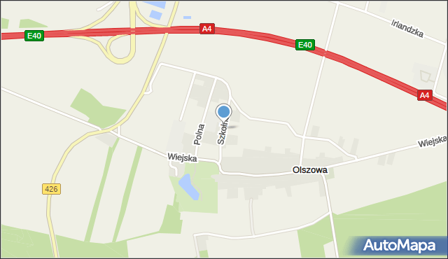 Olszowa gmina Ujazd, Szkolna, mapa Olszowa gmina Ujazd