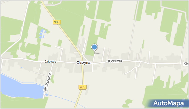 Olszyna gmina Herby, Szkolna, mapa Olszyna gmina Herby