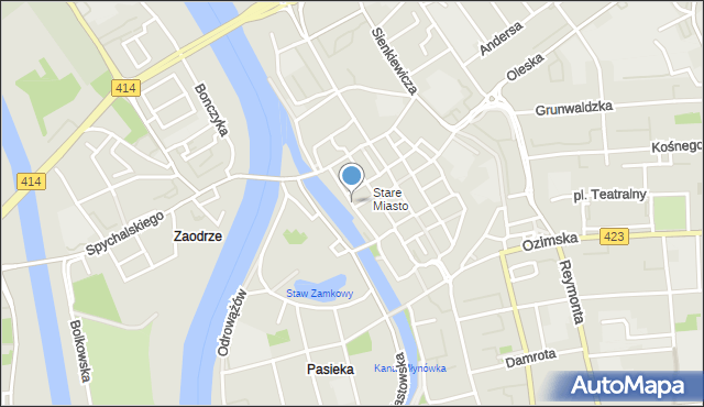 Opole, Szpitalna, mapa Opola