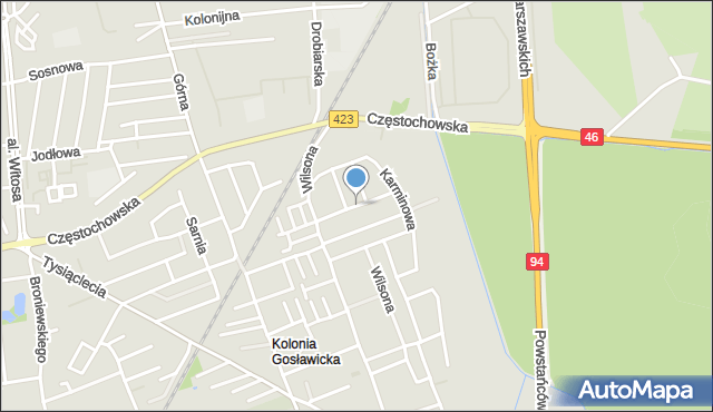 Opole, Szafirowa, mapa Opola