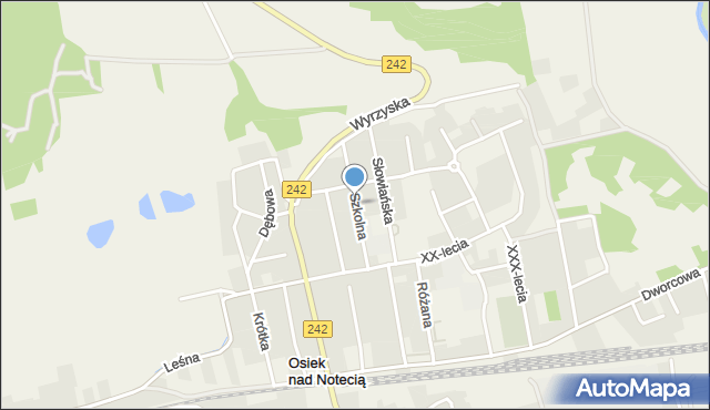 Osiek nad Notecią, Szkolna, mapa Osiek nad Notecią