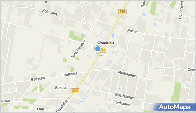 Osielsko, Szosa Gdańska, mapa Osielsko