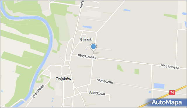 Osjaków, Szpitalna, mapa Osjaków