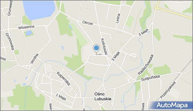 Ośno Lubuskie, Szkolna, mapa Ośno Lubuskie