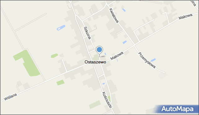 Ostaszewo powiat nowodworski, Szkolna, mapa Ostaszewo powiat nowodworski