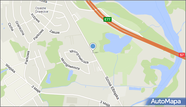 Ostróda, Szosa Elbląska, mapa Ostróda