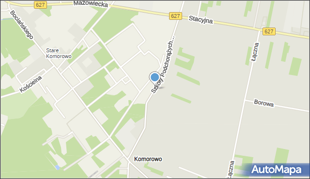 Ostrów Mazowiecka, Szkoły Podchorążych Piechoty, mapa Ostrów Mazowiecka