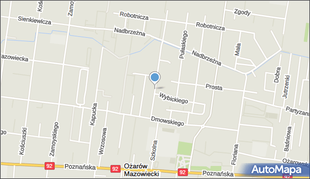 Ożarów Mazowiecki, Szkolna, mapa Ożarów Mazowiecki