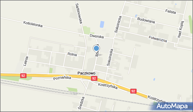Paczkowo gmina Swarzędz, Szkolna, mapa Paczkowo gmina Swarzędz