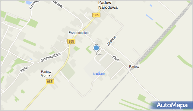Padew Narodowa, Szkolna, mapa Padew Narodowa