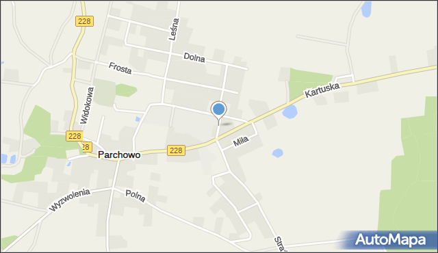 Parchowo powiat bytowski, Szkolna, mapa Parchowo powiat bytowski