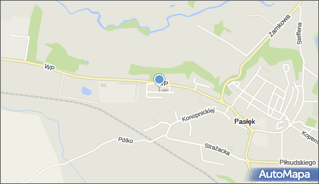 Pasłęk, Szkolna, mapa Pasłęk