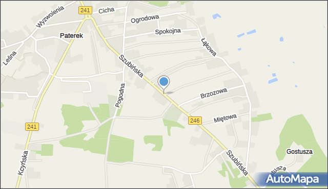 Paterek, Szubińska, mapa Paterek