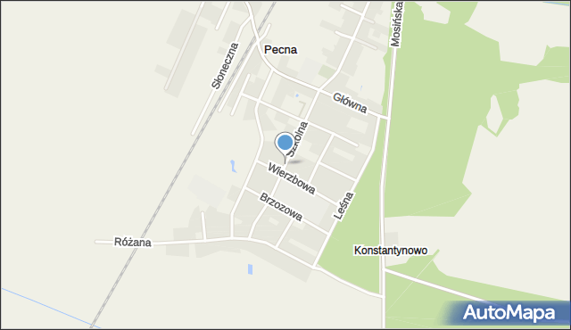 Pecna, Szkolna, mapa Pecna