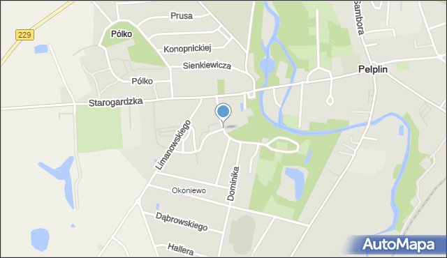 Pelplin, Szpitalna, mapa Pelplin