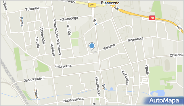 Piaseczno, Szkolna, mapa Piaseczno